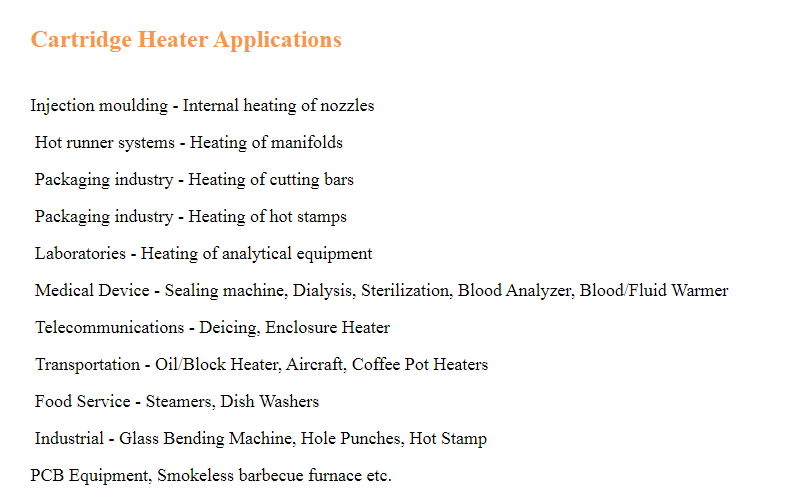 cartridge heater application