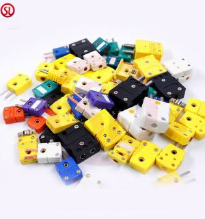 Blue/ green/ yellow/ black/ white color thermocouple connectors male and female (type K, J, E, T)